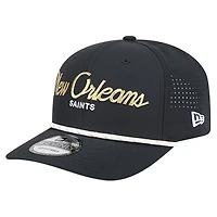 Men's New Era Black New Orleans Saints Script 9SEVENTY Adjustable Hat