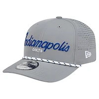 Men's New Era Gray Indianapolis Colts Script 9SEVENTY Adjustable Hat