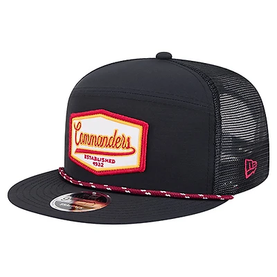 Men's New Era Black Washington Commanders Ripstop Patch 9FIFTY Split Panel Snapback Hat