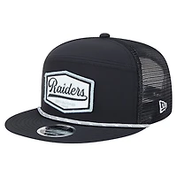 Men's New Era Black Las Vegas Raiders Ripstop Patch 9FIFTY Split Panel Snapback Hat