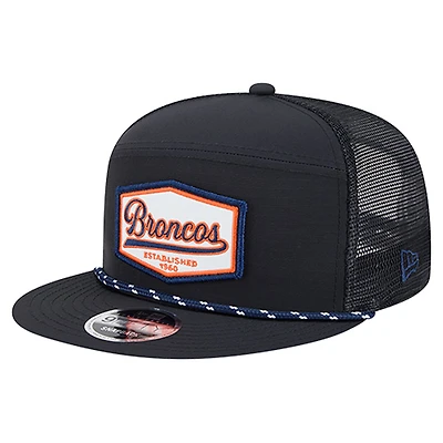 Men's New Era Black Denver Broncos Ripstop Patch 9FIFTY Split Panel Snapback Hat