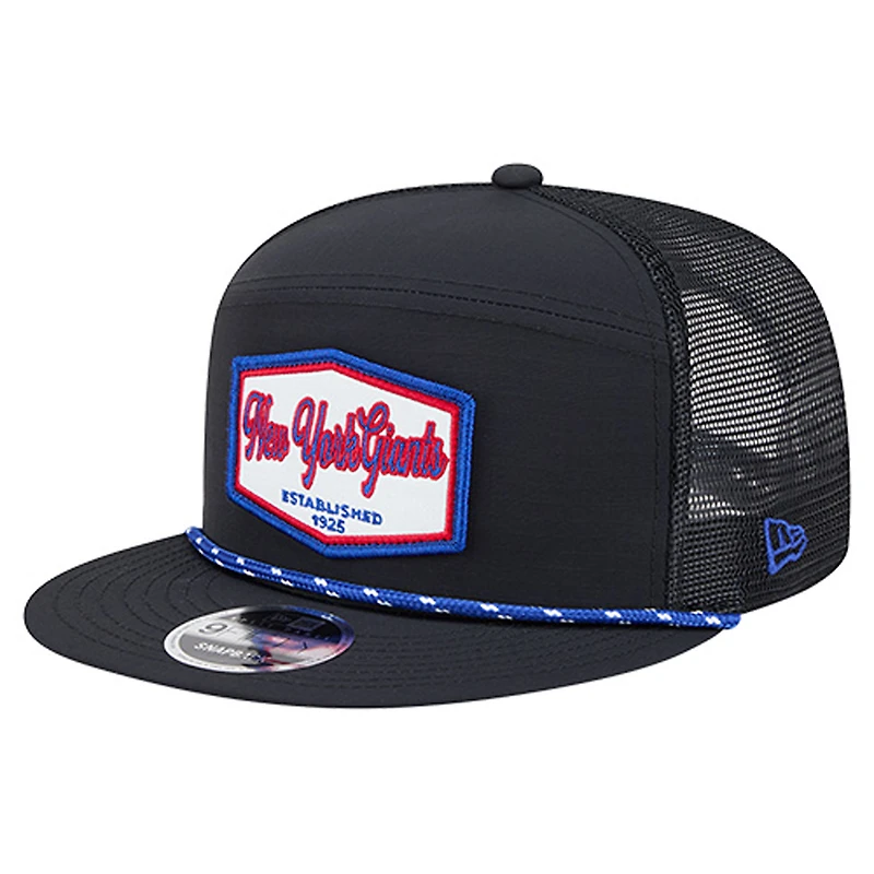 Men's New Era Black New York Giants Ripstop Patch 9FIFTY Split Panel Snapback Hat