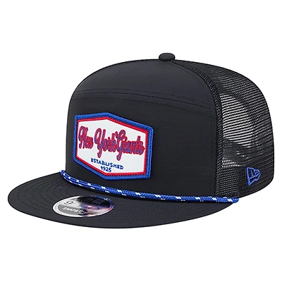 Men's New Era Black New York Giants Ripstop Patch 9FIFTY Split Panel Snapback Hat