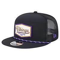 Men's New Era Black Minnesota Vikings Ripstop Patch 9FIFTY Split Panel Snapback Hat