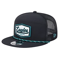 Men's New Era Black Philadelphia Eagles Ripstop Patch 9FIFTY Split Panel Snapback Hat