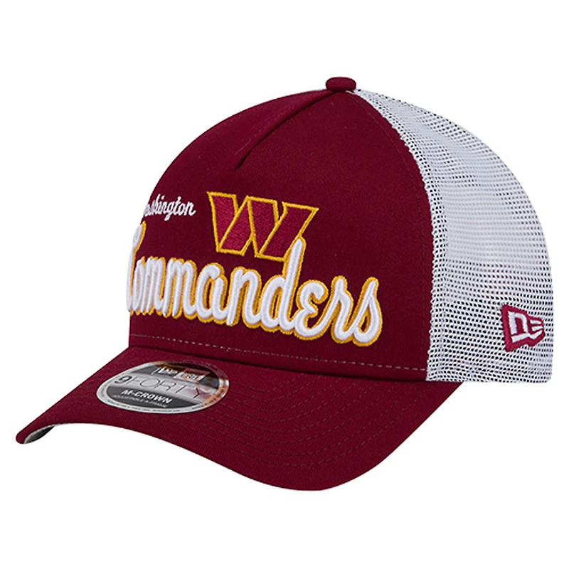 Men's New Era  Burgundy Washington Commanders Side Lines 9FORTY Trucker Adjustable Hat