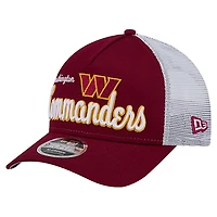 Men's New Era  Burgundy Washington Commanders Side Lines 9FORTY Trucker Adjustable Hat