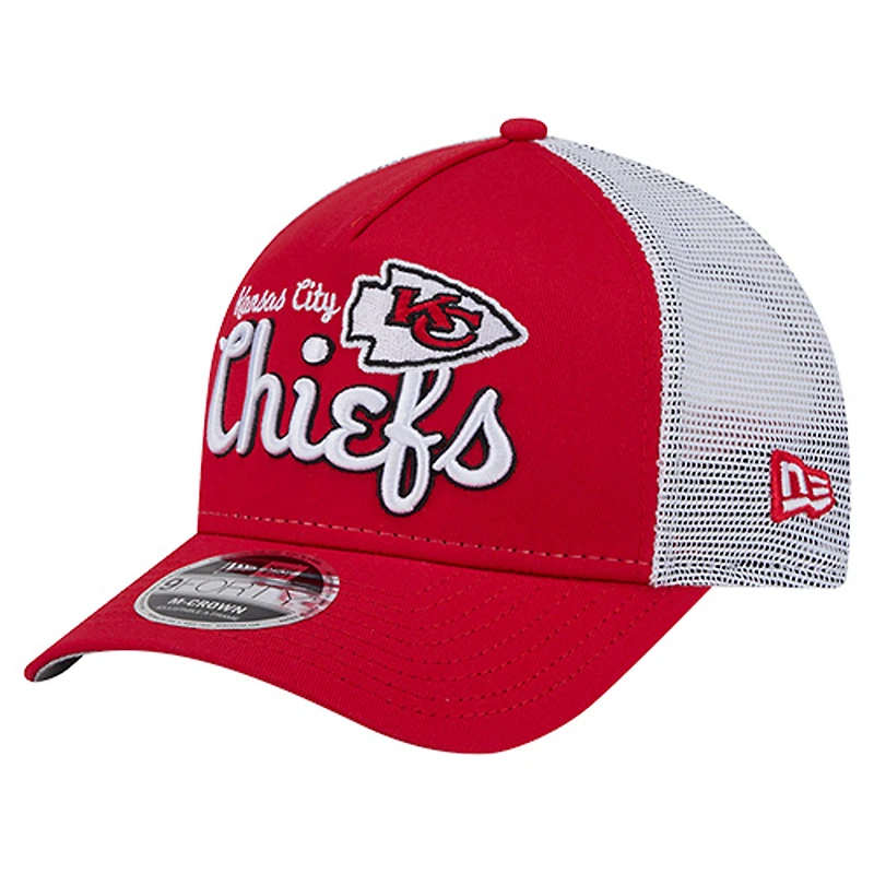 Men's New Era Red Kansas City Chiefs Side Lines 9FORTY Adjustable Hat