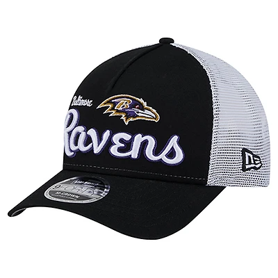 Men's New Era  Black Baltimore Ravens Side Lines 9FORTY Adjustable Hat