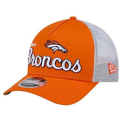Men's New Era  Orange Denver Broncos Side Lines 9FORTY Adjustable Hat