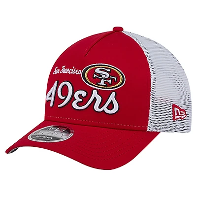 Men's New Era  Scarlet San Francisco 49ers Side Lines 9FORTY Adjustable Hat