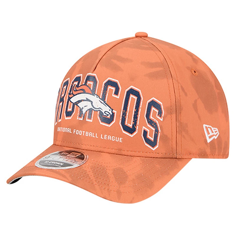 Men's New Era Orange Denver Broncos Tie Dye Fade 9Forty M-Crown A-Frame Adjustable Hat