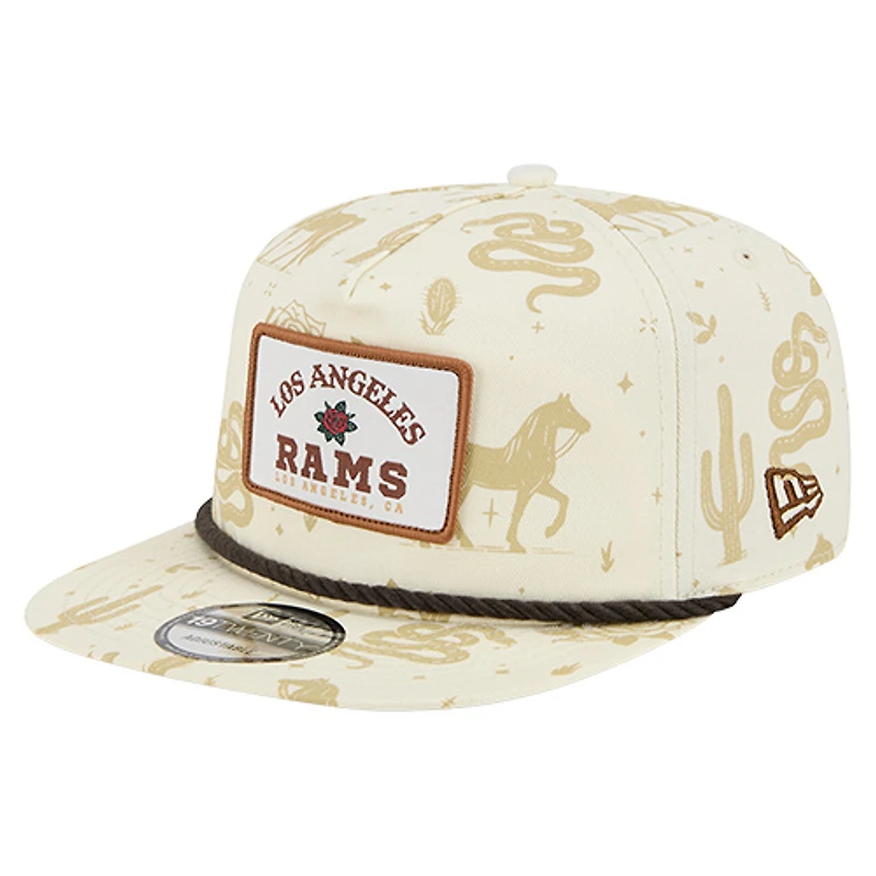 Men's New Era Cream Los Angeles Rams Desert Rose 19TWENTY Adjustable Hat
