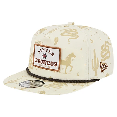 Men's New Era  Cream Denver Broncos Desert Rose 19TWENTY Adjustable Hat