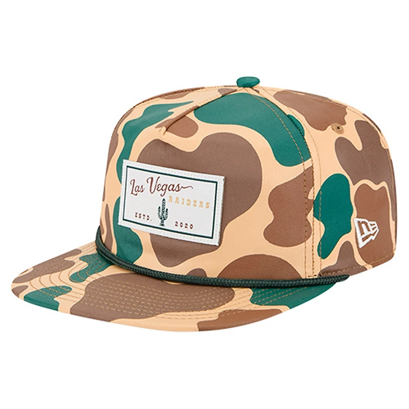 Men's New Era Camo Las Vegas Raiders Duck Camo Rope 19TWENTY Adjustable Hat