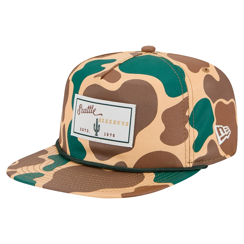 Men's New Era  Camo Seattle Seahawks Duck Rope 19TWENTY Snapback Hat