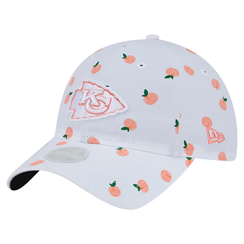 Women's New Era  White Kansas City Chiefs Fruit Pattern 9TWENTY Adjustable Hat