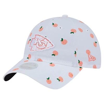Women's New Era  White Kansas City Chiefs Fruit Pattern 9TWENTY Adjustable Hat
