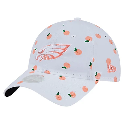 Women's New Era  White Philadelphia Eagles Fruit Pattern 9TWENTY Adjustable Hat