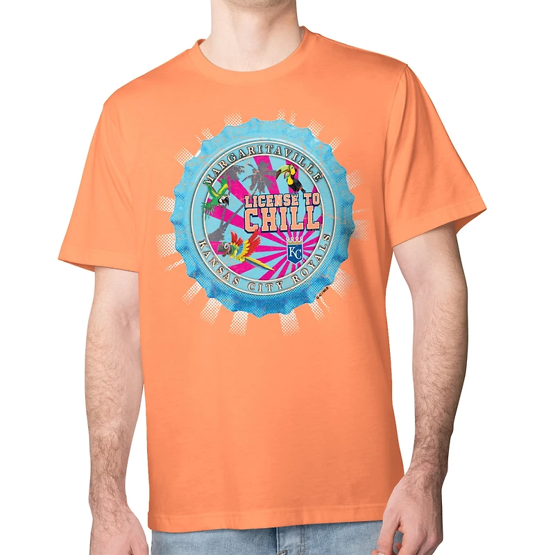 Men's Margaritaville  Orange Kansas City Royals Chill Bottle Cap Classic T-Shirt