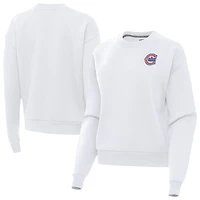 Women's Antigua  White Chicago Cubs Alternate Logo Victory Pullover Sweatshirt