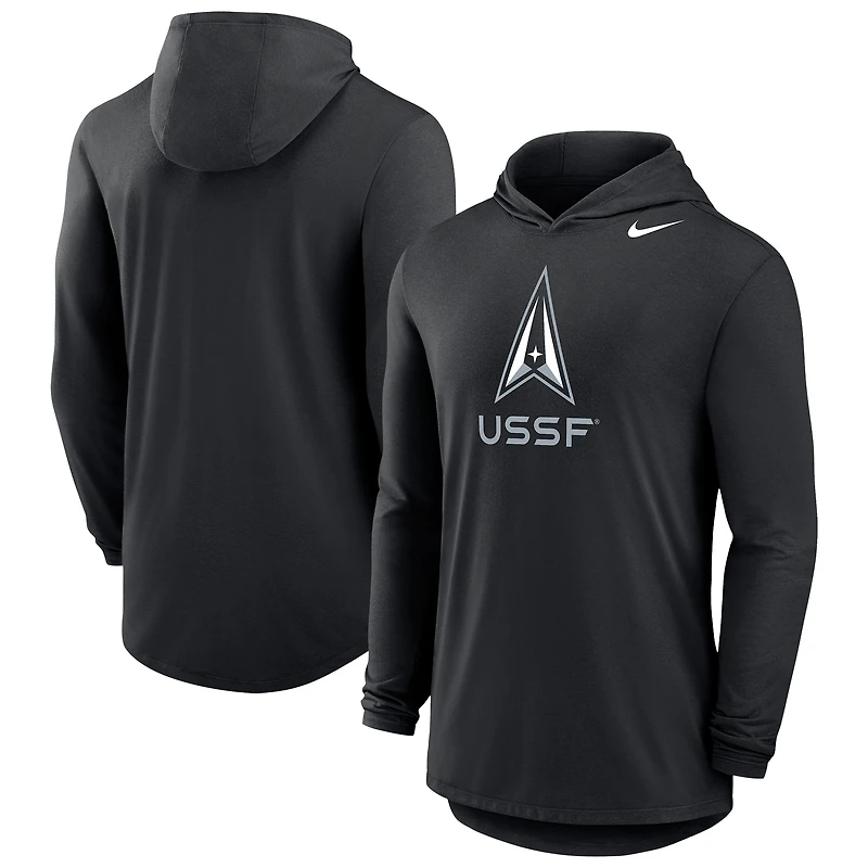 Men's Nike Black Air Force Falcons Space Rivalry Long Sleeve Hoodie T-Shirt