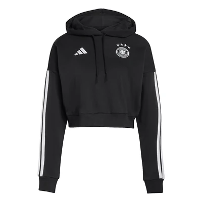 Women's adidas  Black Germany National Team   Alphaskin Cropped Hoodie