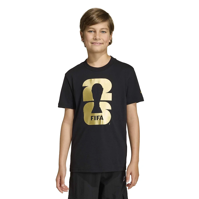 Youth adidas Black 2026 FIFA World Cup Official Emblem T-Shirt