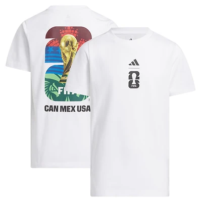 Youth adidas White 2026 FIFA World Cup Official Graphic T-Shirt