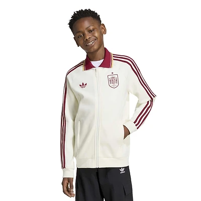 Youth adidas White Spain National Team Away Full-Zip Anthem Jacket