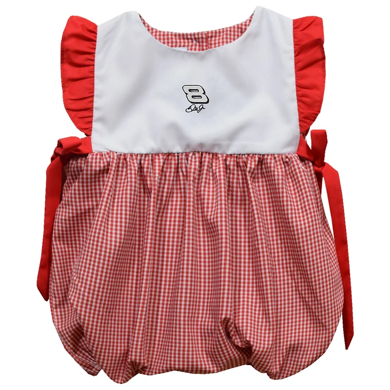 Girls Infant Vive La Fete  Red Dale Earnhardt Jr. Gingham Bubble Dress