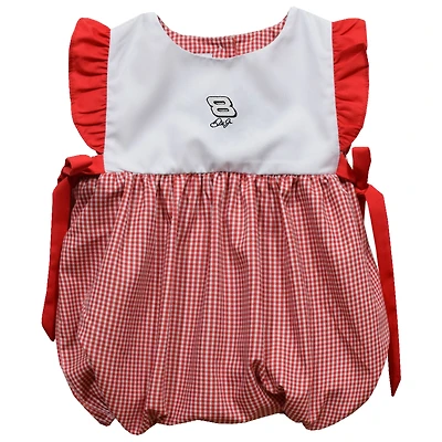Girls Infant Vive La Fete  Red Dale Earnhardt Jr. Gingham Bubble Dress