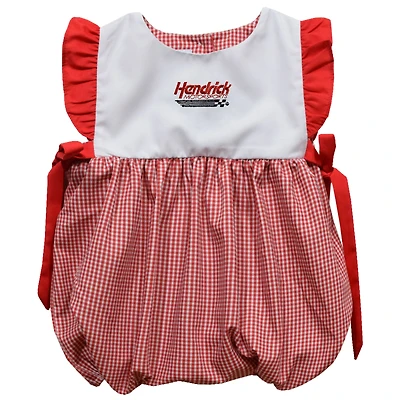 Girl's Infant Vive La Fete  Red Hendrick Motorsports Gingham Bubble Dress