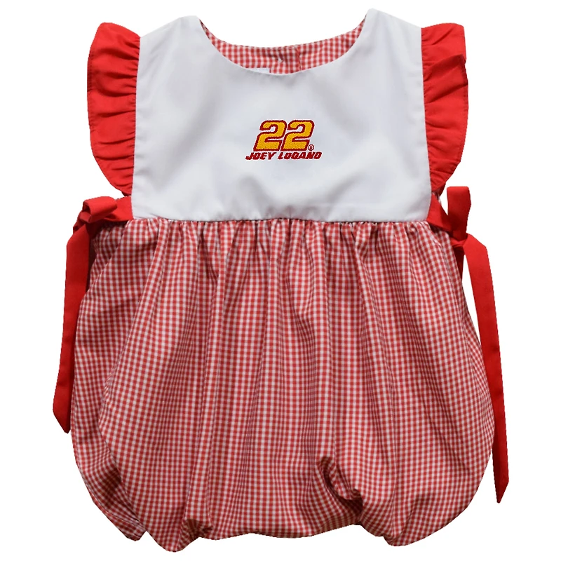 Girls Infant Vive La Fete  Red Joey Logano Gingham Bubble Dress