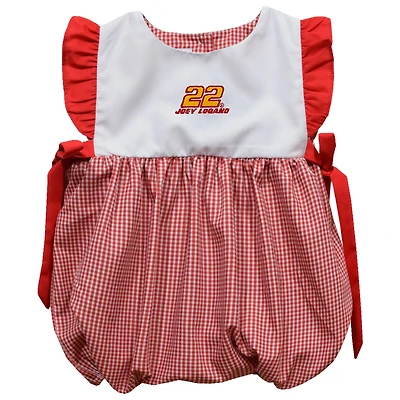 Girls Infant Vive La Fete  Red Joey Logano Gingham Bubble Dress