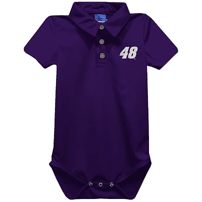 Infant Vive La Fete  Purple Alex Bowman Polo Bodysuit