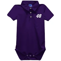 Infant Vive La Fete  Purple Alex Bowman Polo Bodysuit