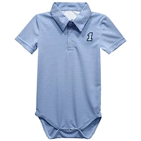 Infant Vive La Fete  Light Blue Ross Chastain Pencil Stripe Polo Bodysuit