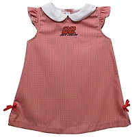 Girls Infant Vive La Fete  Red Joey Logano Mini Check Pattern A-Line Dress