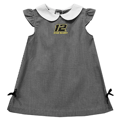 Girls Infant Vive La Fete  Black Ryan Blaney Mini Check Pattern A-Line Dress