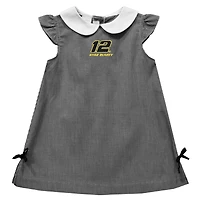 Girls Infant Vive La Fete  Black Ryan Blaney Mini Check Pattern A-Line Dress