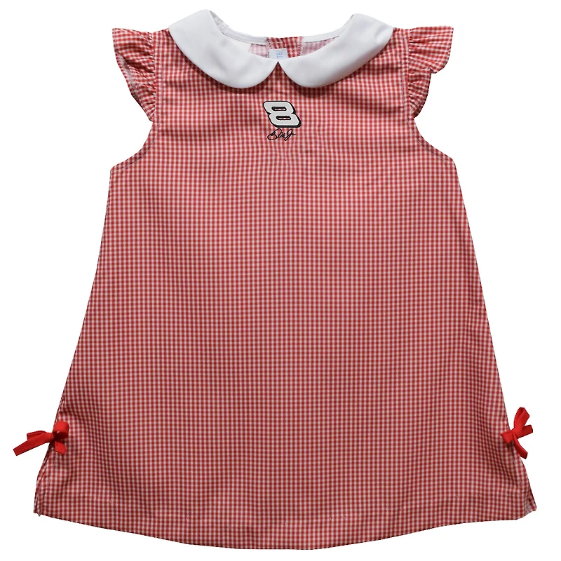 Girls Infant Vive La Fete  Red Dale Earnhardt Jr. Mini Check Pattern A-Line Dress