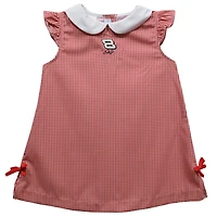 Girls Infant Vive La Fete  Red Dale Earnhardt Jr. Mini Check Pattern A-Line Dress