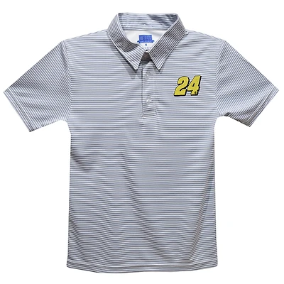 Toddler Vive La Fete  Gray William Byron Pencil Stripe Polo