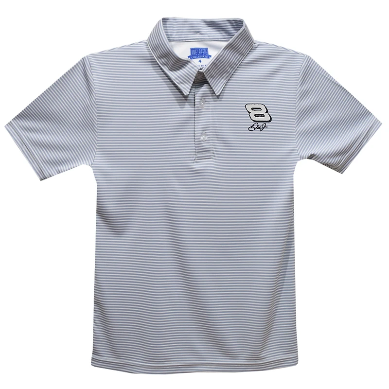 Youth Vive La Fete  Gray Dale Earnhardt Jr. Pencil Stripe Polo