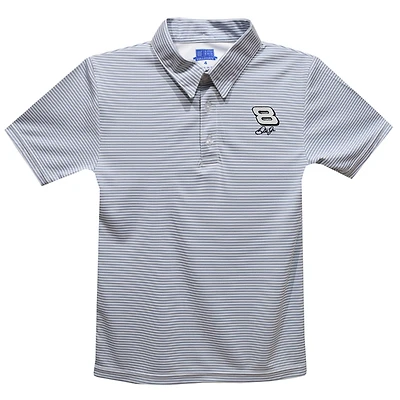 Youth Vive La Fete  Gray Dale Earnhardt Jr. Pencil Stripe Polo
