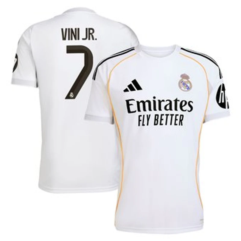 Men's adidas Vini Jr. White Real Madrid 2025/26 Home Replica Jersey