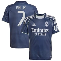 Youth adidas Vini Jr. Blue Real Madrid 2025/26 Away Replica Player Jersey