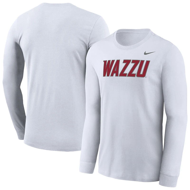 Men's Nike White Washington State Cougars Wazzu Dri-FIT Long Sleeve T-Shirt
