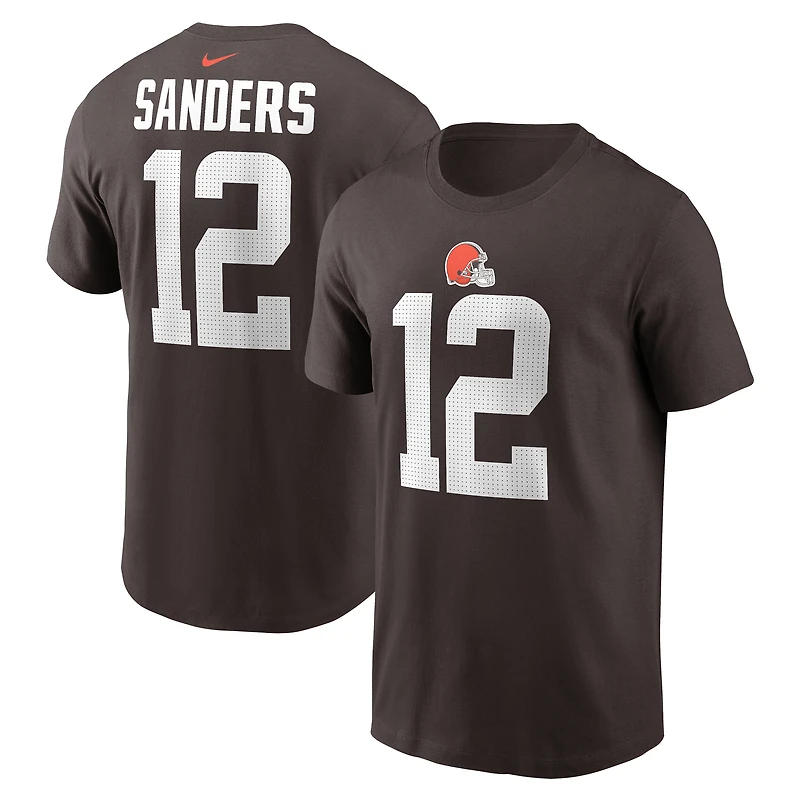 Men's Nike Shedeur Sanders Brown Cleveland Browns 2025 NFL Draft Name & Number T-Shirt